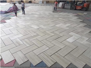 Chinese Marble/Wooden White Marble Floortiles/Slab