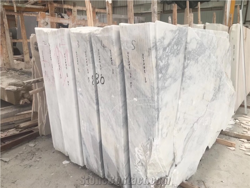 Chinese White Marble Calacatta Taupe Slab