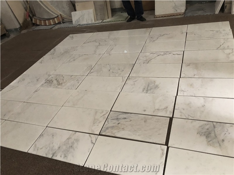 Chinese White Marble Calacatta Taupe Tile