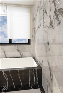 Chinese White Marble Calacatta Taupe Tile