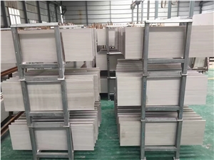 Chinese Wooden White Marble Tiles Slabs