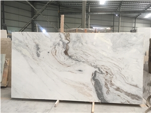 White Slab Calacatta Amber