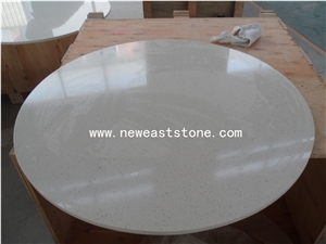 Hot Sale White Quartz Stone Round Table Tops