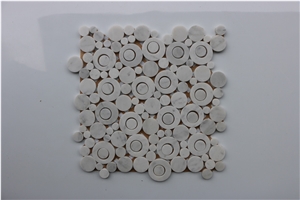 Italy Carrara White Penny Round Marble Mosaic