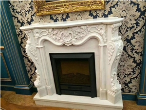 China Marble Handcarved Fireplace Mantel Surround