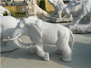 Granite Handcarved Elephant Sculpture Carvings