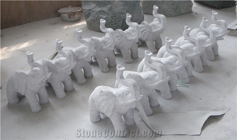 Granite Handcarved Elephant Sculpture Carvings