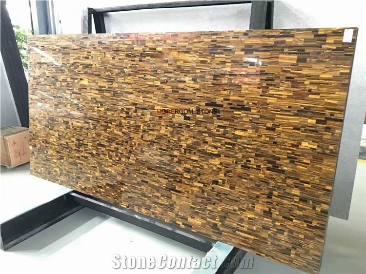 Solid Marble Tiger Eye Stone Wall Panel