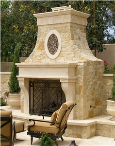 Italian & Tuscan Stone Outdoor Fireplace Mantels
