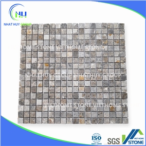 Chip 23x23mm Square Tumbled Bluestone Mosaic