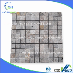 Chip 23x23mm Square Tumbled Bluestone Mosaic