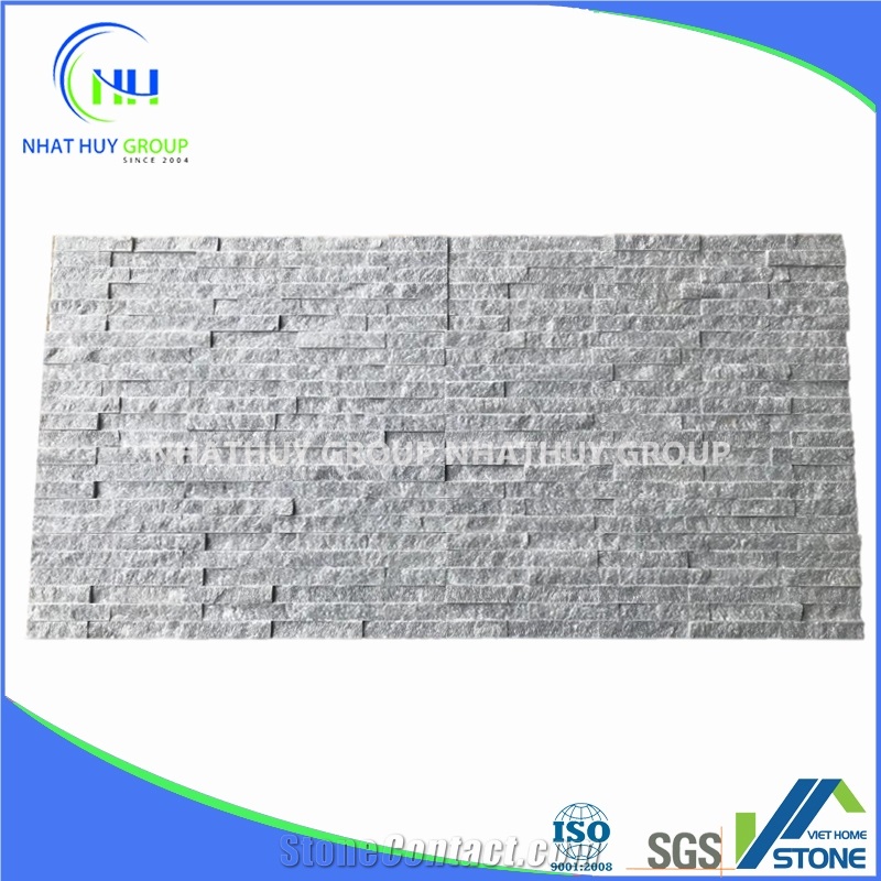 Crystal Semi White Stacked Marble Wall Cladding Panels