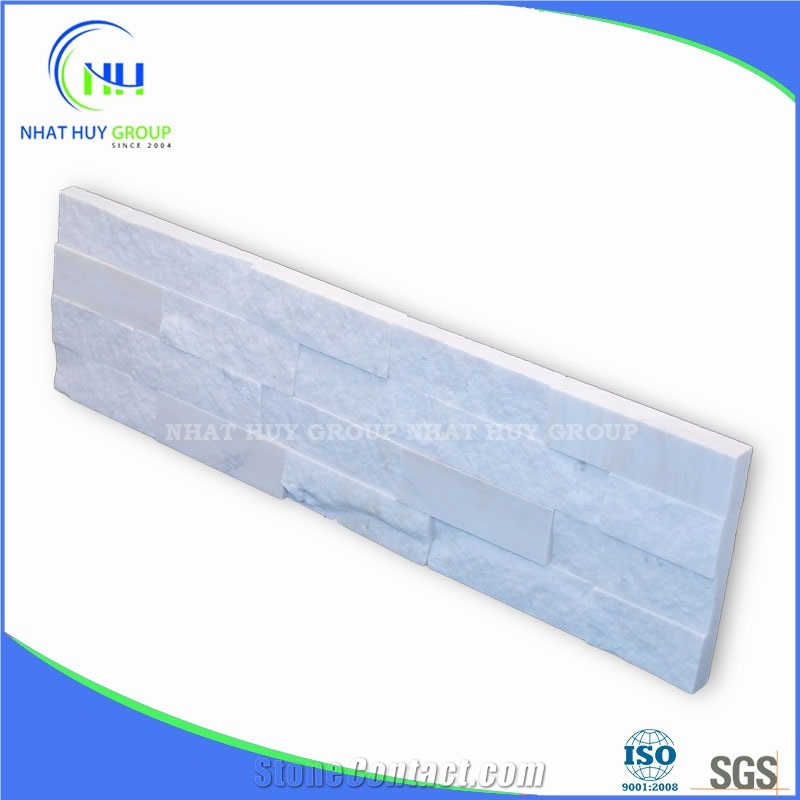 Vietnam Crystal White Marble Z Shape Wall Panel