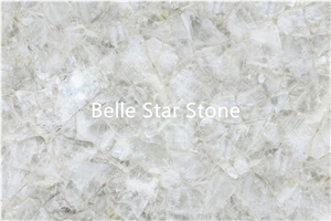 White Crystal Backlit Semi Precious Stone Slabs
