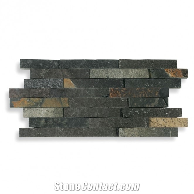 Bali Black Castello Slate Cladding Stone Panel