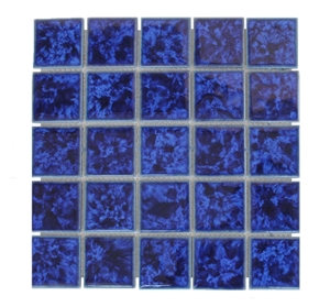 Bali Glazed Ceramic Mosaic Royal Blue Pool Tiles