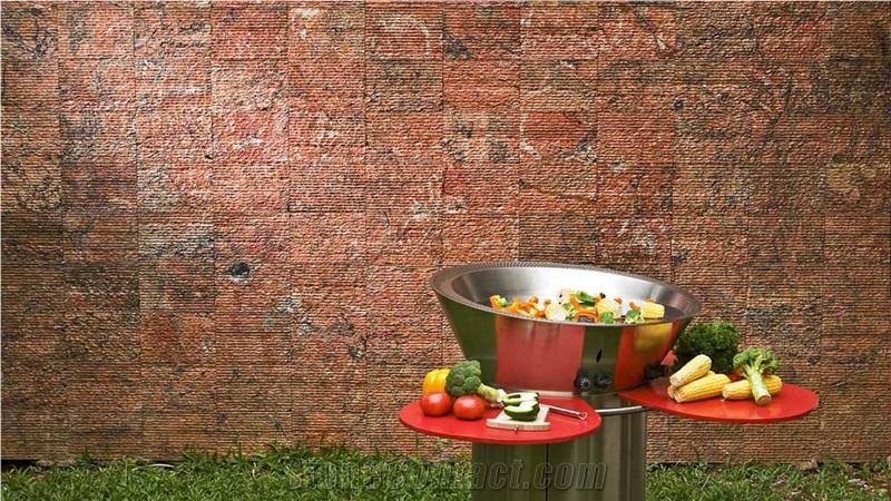 Bali Mega Red Split Marble Mosaic Pattern