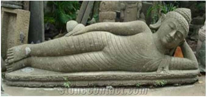 Sleeping Budha Sculpture Lava Stone Statue