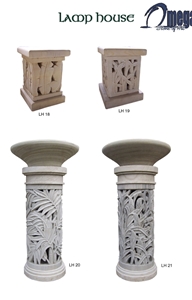 White Sandstone Decorative Lamps House for Garden