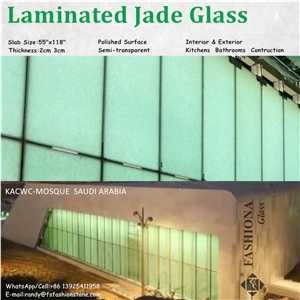 Laminated Jade Glass ,Semi-Transparent