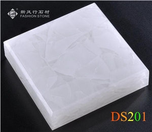 Semi-Transparent Laminated Jade Glass Countertops
