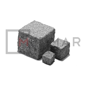 16x16x15 cm Cube Stone, Bergama Grey Granite Cube Stone