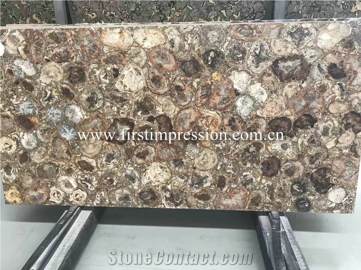 Brown Woodstone Semiprecious Stone Slabs/Natural Gemstone
