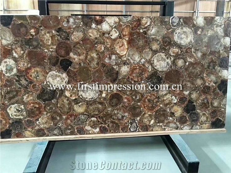 Brown Woodstone Semiprecious Stone Slabs/Natural Gemstone