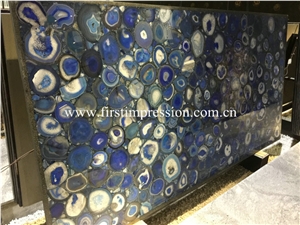 Cheap Blue Agate Stone Slabs/Natural Gemstone