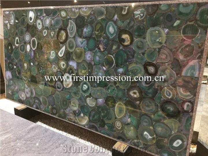 China Colorful Agate Slabs&Tiles/Natural Gemstone