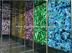 China Colorful Agate Stone Slabs/Natural Gemstone