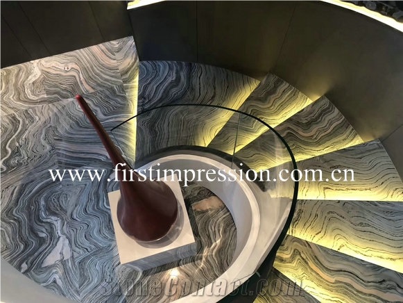 Cool Water Cloudy Grey Marble Cut to Size&Stairs