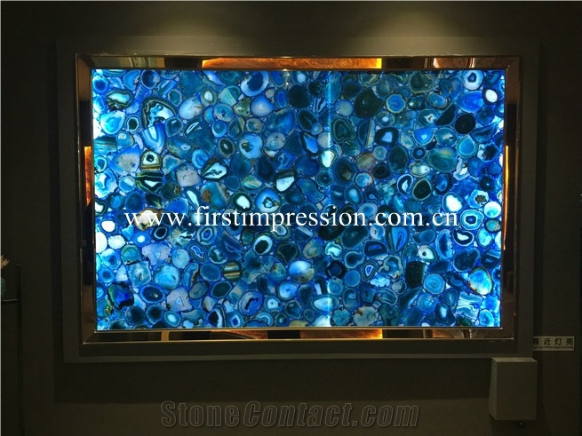 Gemstone Slabs/Semiprecious Stone/Blue Agate Stone
