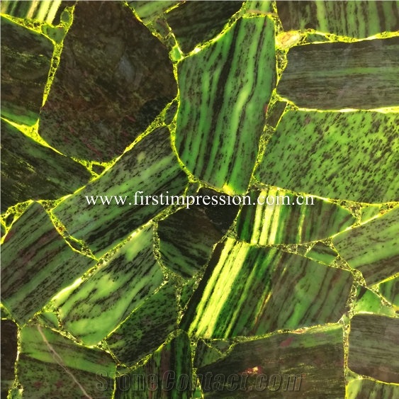 Green Crystal Gemstone Slabs/Semiprecious Stone