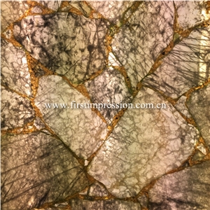 Grey Crystal Gemstone Slabs/Semiprecious Stone