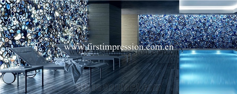 High Quality Blue Agate Slabs&Tiles for Decoration