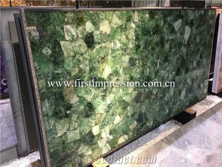 Hot Green Semiprecious Stone Slab