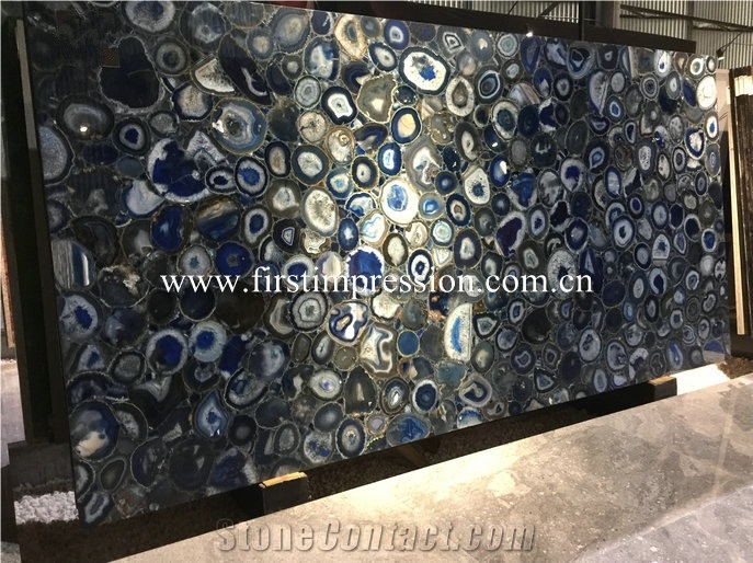 Hot Sale Blue Agate Slabs&Tiles/Natural Gemstone
