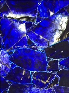 New Blue Crystal Slabs,Agate Gemstone Semiprecious