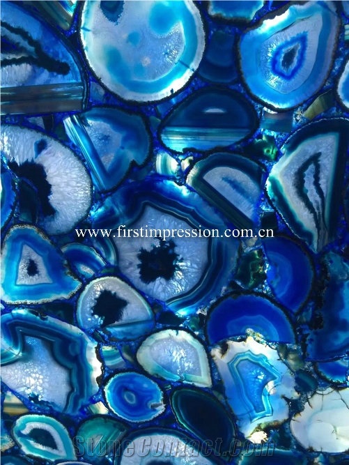 New Blue Crystal Slabs,Agate Gemstone Semiprecious