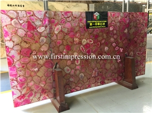 Pink Agate Slabs/China Gemstone Slabs&Tiles