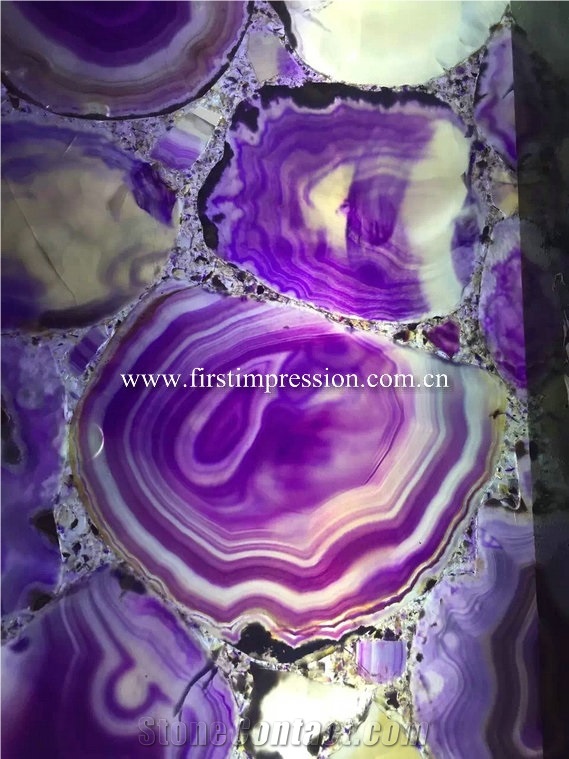 Purple Agate Gemstone/Semiprecious Stone Slabs