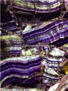 Purple Crystal Gemstone/Semiprecious Stone Slab