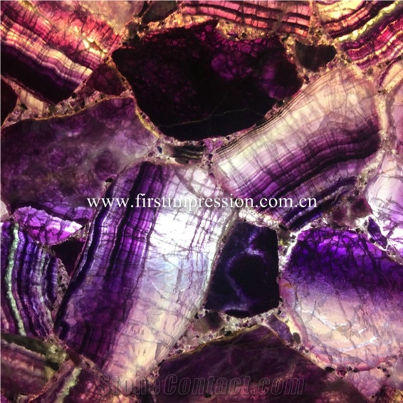 Purple Crystal Gemstone Slabs/Semiprecious Stone