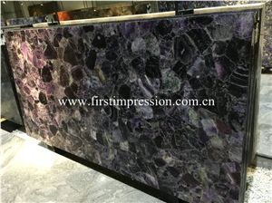 Purple Crystal Semiprecious Stone Slabs/Natural Gemstone