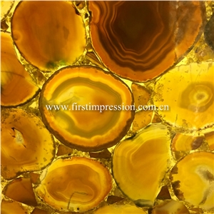 Yellow Agate Gemstone Slabs/Semiprecious Stone