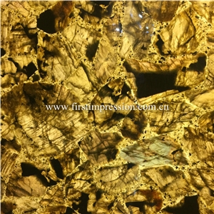 Yellow Crystal Gemstone Slabs/Semiprecious Stone