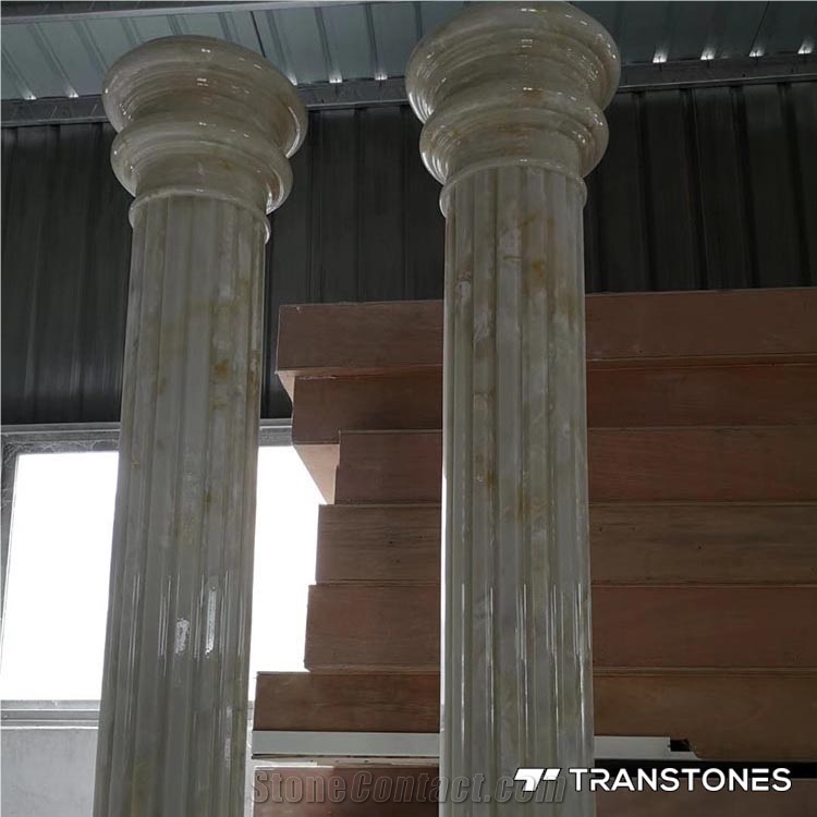 Alabaster Stone Pillar Roman Column