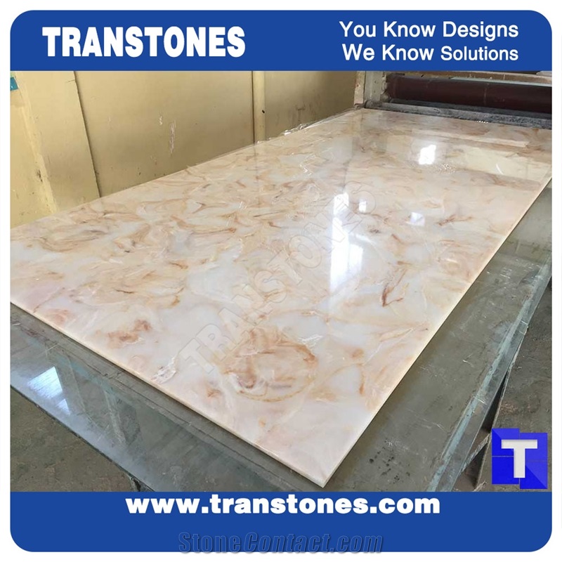 Artificial Imperial Gold Rose Marble Slab