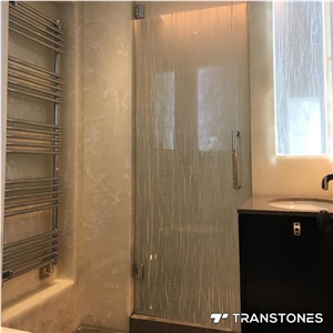 Backlit Faux Stone Slab for Bathroom Wall Panels